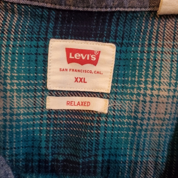 Levi's classic worker overshirt in blue plaid ocean depths - Picture 4 of 12